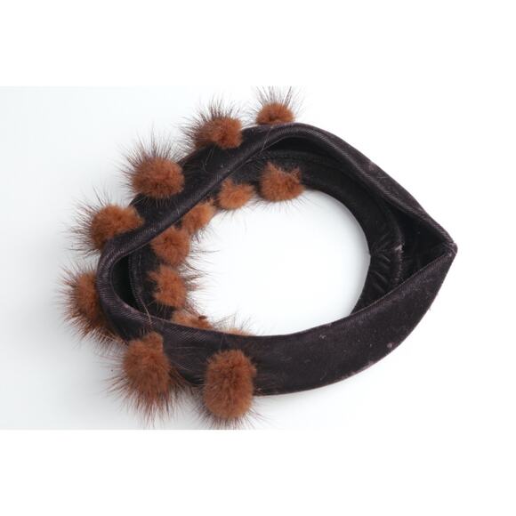 Vintage 1960s Dark Brown Mink Fur Topper Pillbox Hat Classic Retro One Size main image 7